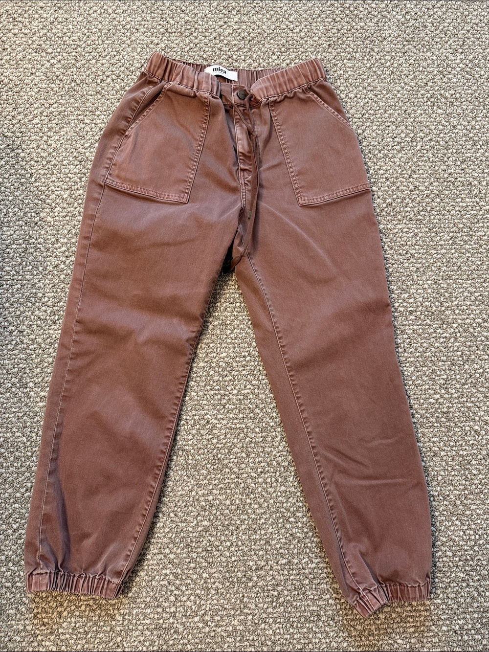 MIA Ankle Cropped Drawstring Joggers in Rust